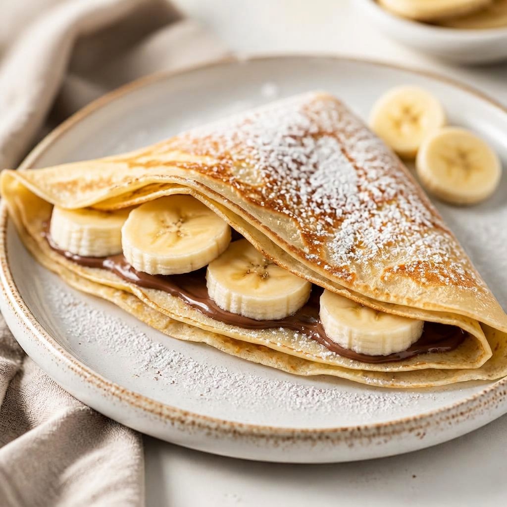 Süßer Crêpe mit Schoko und Banane